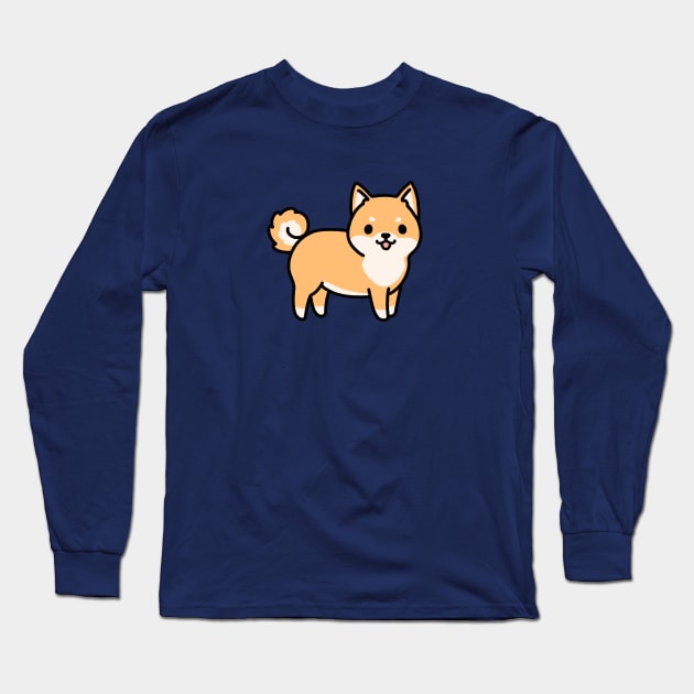 Shiba Inu Long Sleeve T-Shirt by littlemandyart